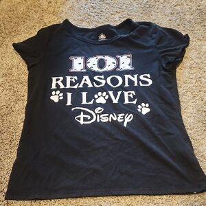 Disney Black Tee with '101 Reasons I Love Disney Paw Print